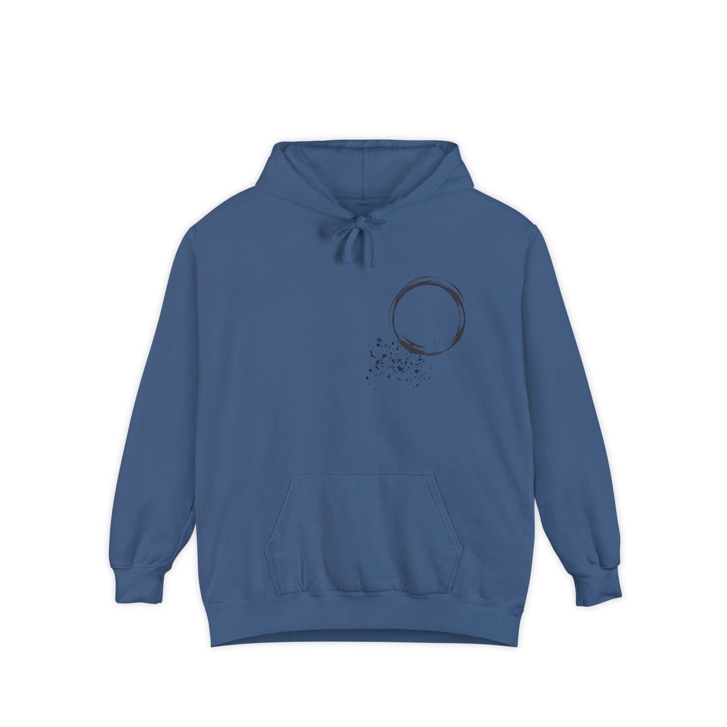 Minimal Zen Brushstroke Hoodie — Heart/Enso Japanese Calligraphy Design - Adamtati