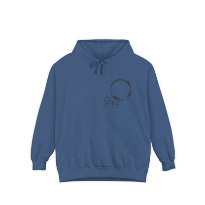 Minimal Zen Brushstroke Hoodie — Heart/Enso Japanese Calligraphy Design - Adamtati