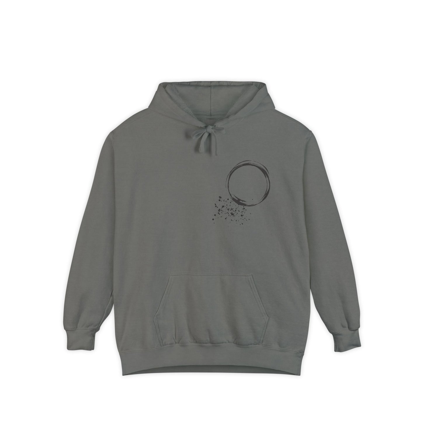 Minimal Zen Brushstroke Hoodie — Heart/Enso Japanese Calligraphy Design - Adamtati