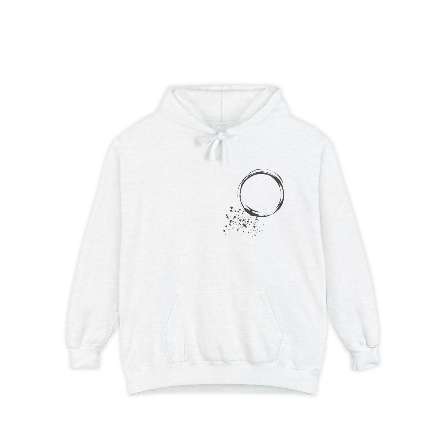 Minimal Zen Brushstroke Hoodie — Heart/Enso Japanese Calligraphy Design - Adamtati