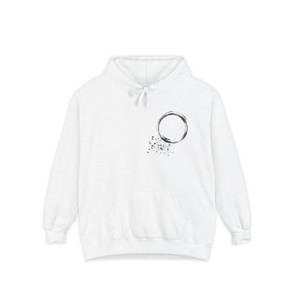 Minimal Zen Brushstroke Hoodie — Heart/Enso Japanese Calligraphy Design - Adamtati