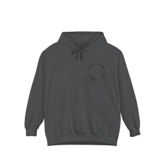 Minimal Zen Brushstroke Hoodie — Heart/Enso Japanese Calligraphy Design - Adamtati