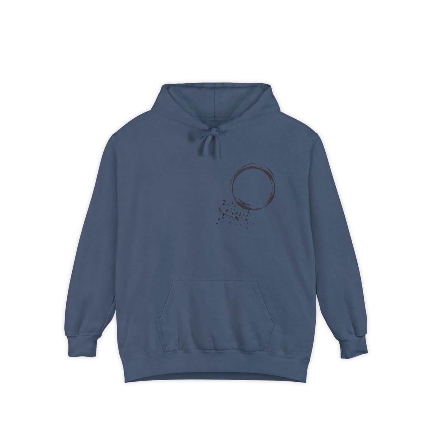 Minimal Zen Brushstroke Hoodie — Heart/Enso Japanese Calligraphy Design - Adamtati