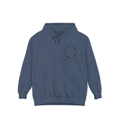 Minimal Zen Brushstroke Hoodie — Heart/Enso Japanese Calligraphy Design - Adamtati